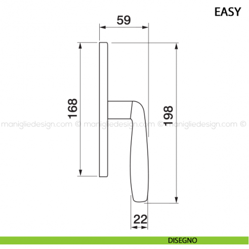 Maniglia cremonese per finestra Easy Manital disegno