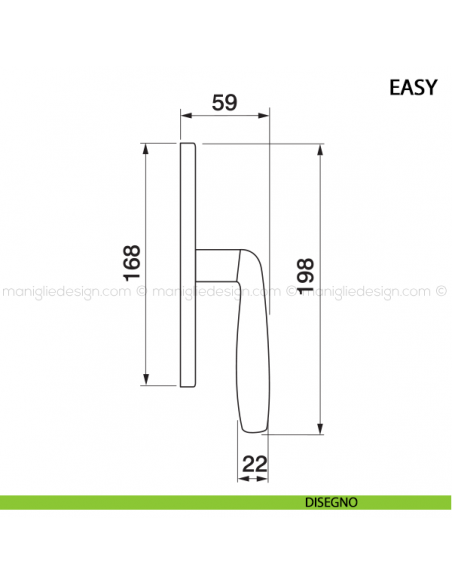 Maniglia cremonese per finestra Easy Manital disegno