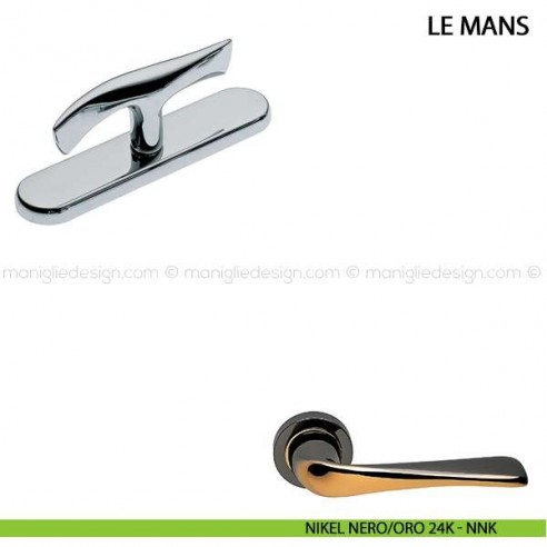 Maniglia cremonese per finestra Le Mans Manital nikel nero/oro 24K