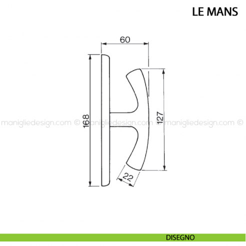 Maniglia cremonese per finestra Le Mans Manital disegno