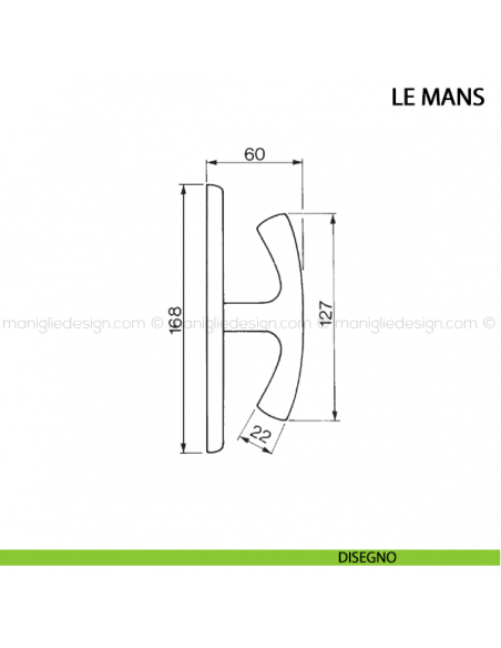 Maniglia cremonese per finestra Le Mans Manital disegno