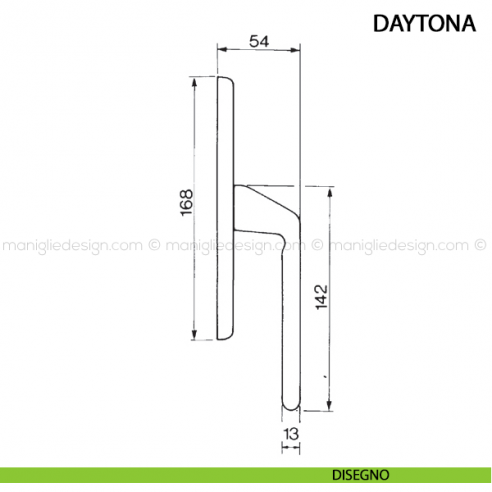 Maniglia cremonese per finestra Daytona Manital disegno