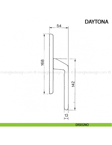 Maniglia cremonese per finestra Daytona Manital disegno