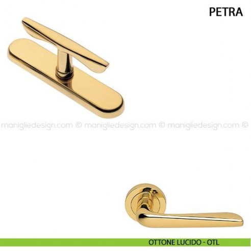 Maniglia cremonese per finestra Petra Manital ottone lucido