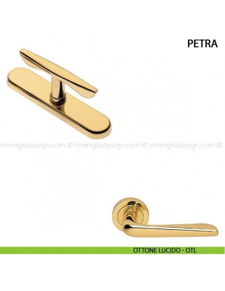 Maniglia cremonese per finestra Petra Manital ottone lucido