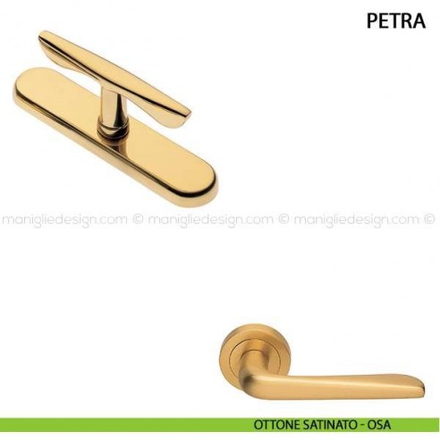 Maniglia cremonese per finestra Petra Manital ottone satinato