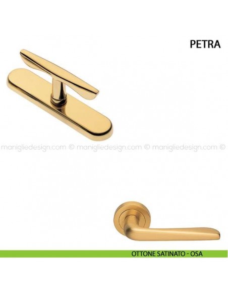 Maniglia cremonese per finestra Petra Manital ottone satinato