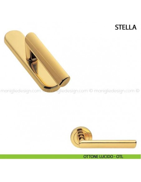 Maniglia cremonese per finestra Stella Manital ottone lucido