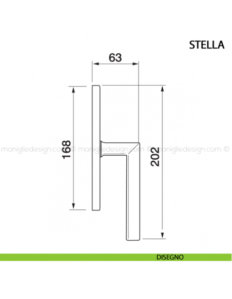 Maniglia cremonese per finestra Stella Manital disegno