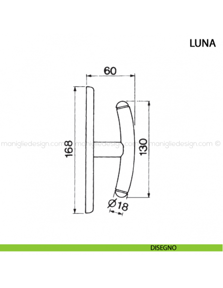 Maniglia cremonese per finestra Luna Manital disegno