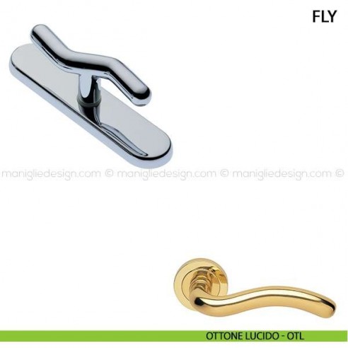 Maniglia cremonese per finestra Fly Manital ottone lucido