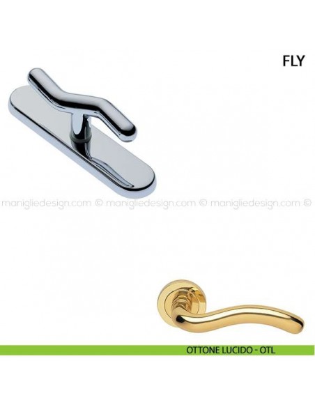 Maniglia cremonese per finestra Fly Manital ottone lucido