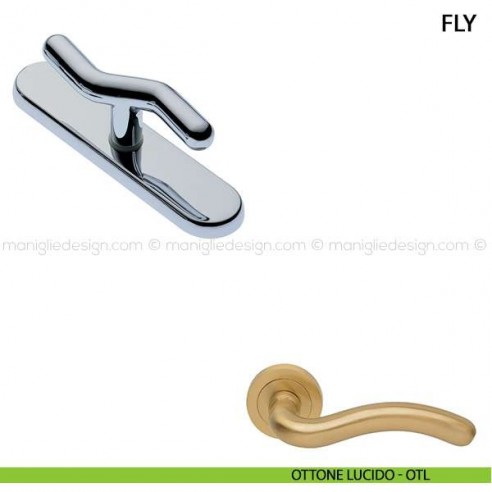Maniglia cremonese per finestra Fly Manital ottone satinato