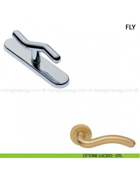 Maniglia cremonese per finestra Fly Manital ottone satinato