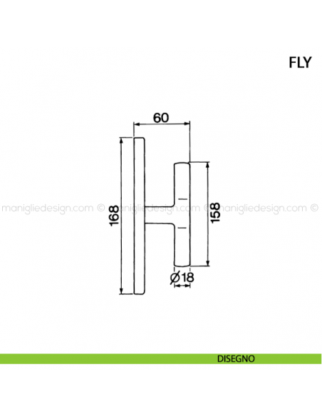 Maniglia cremonese per finestra Fly Manital disegno