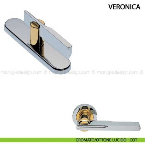 Maniglia cremonese per finestra Veronica Manital cromato/ottone lucido