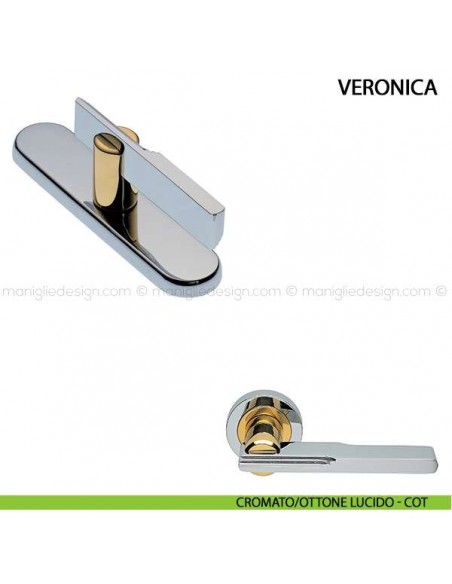 Maniglia cremonese per finestra Veronica Manital cromato/ottone lucido