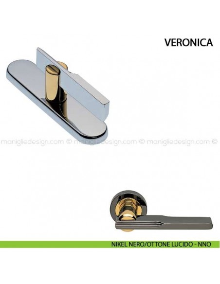 Maniglia cremonese per finestra Veronica Manital nikel nero/ottone lucido