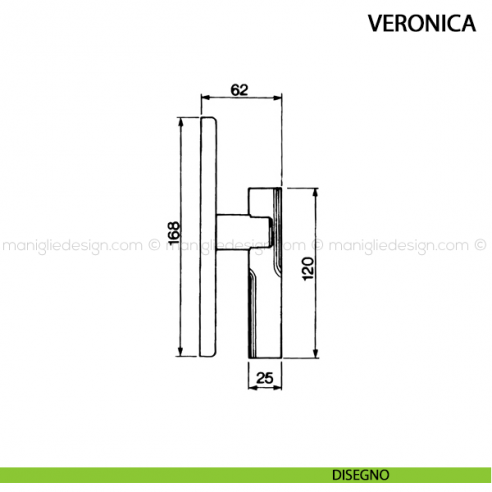 Maniglia cremonese per finestra Veronica Manital disegno