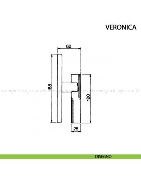 Maniglia cremonese per finestra Veronica Manital disegno