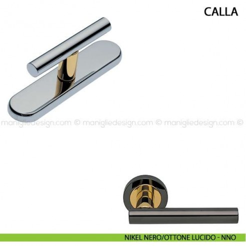 Maniglia cremonese per finestra Calla Manital nikel nero/ottone lucido