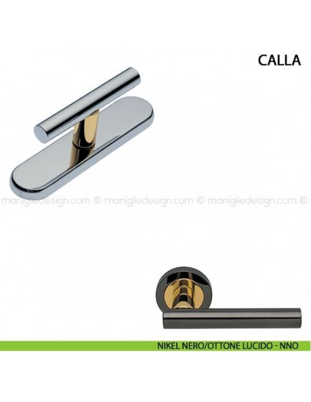Maniglia cremonese per finestra Calla Manital nikel nero/ottone lucido