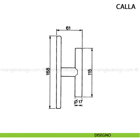 Maniglia cremonese per finestra Calla Manital disegno