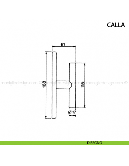 Maniglia cremonese per finestra Calla Manital disegno