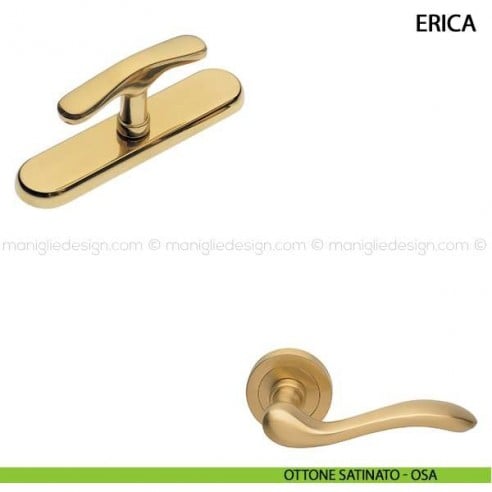 Maniglia cremonese per finestra Erica Manital ottone satinato