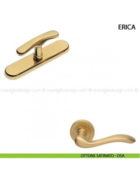 Maniglia cremonese per finestra Erica Manital ottone satinato