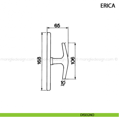Maniglia cremonese per finestra Erica Manital disegno