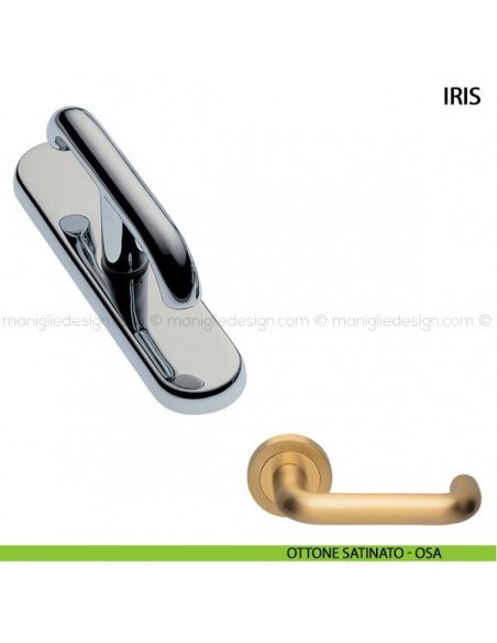 Maniglia cremonese per finestra Iris Manital ottone satinato