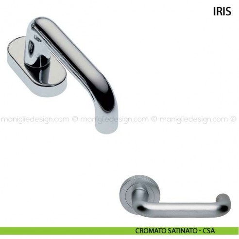 Maniglia cremonese per finestra Iris Manital cromato satinato