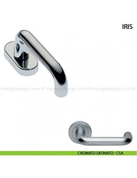 Maniglia cremonese per finestra Iris Manital cromato satinato