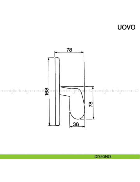 Maniglia cremonese per finestra Uovo Manital disegno