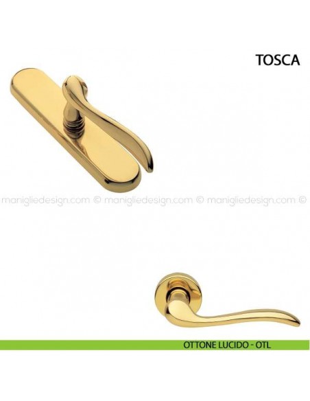 Maniglia cremonese per finestra Tosca Manital ottone lucido