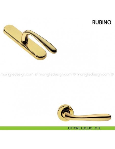 Maniglia cremonese per finestra Rubino Manital ottone lucido