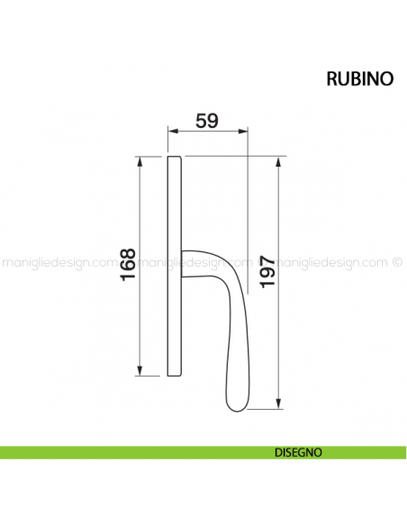 Maniglia cremonese per finestra Rubino Manital disegno
