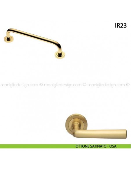 Maniglione per porta ART.IR23 Manital con rosette interasse 150 mm ottone satinato