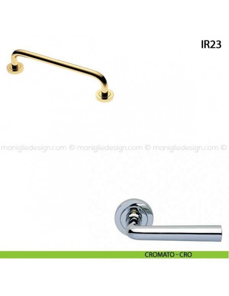Maniglione per porta ART.IR23 Manital con rosette interasse 230 mm cromato