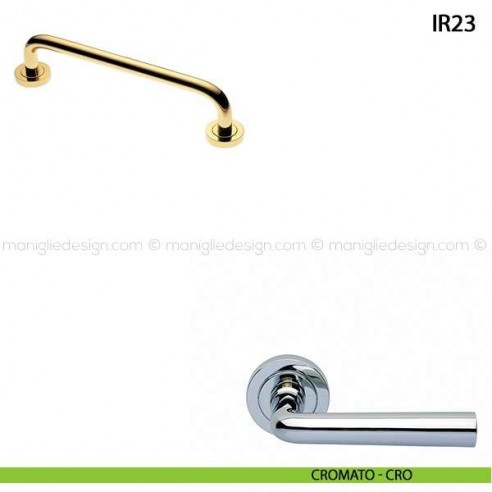 Maniglione per porta ART.IR23 Manital con rosette interasse 305 mm cromato