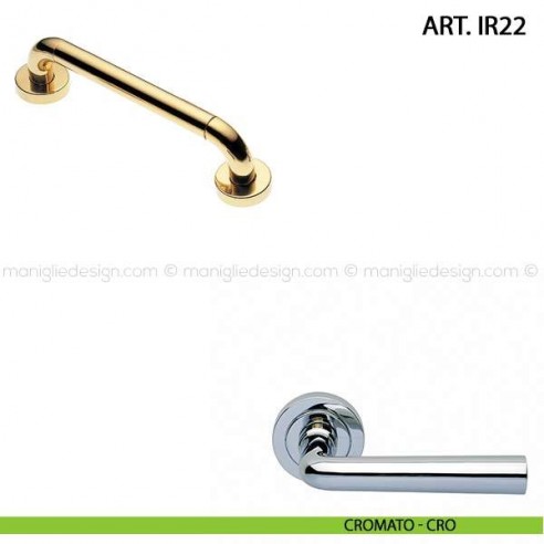 Maniglione per porta ART.IR22 Manital con rosette interasse 150 mm cromato