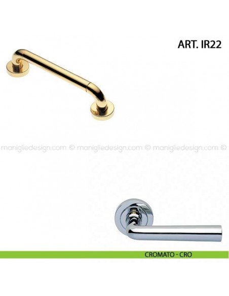 Maniglione per porta ART.IR22 Manital con rosette interasse 150 mm cromato