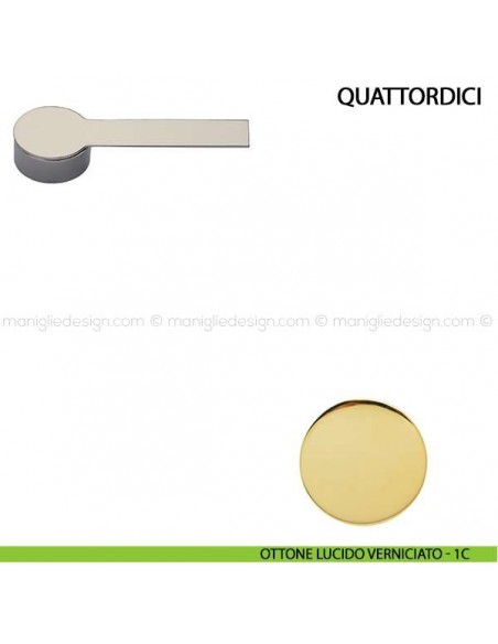 Maniglia per porta Quattordici Comit ottone lucido