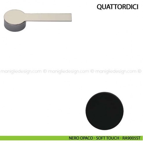 Maniglia per porta Quattordici Comit nero opaco - soft touch