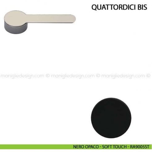 Maniglia per porta Quattordici Bis Comit nero opaco - soft touch