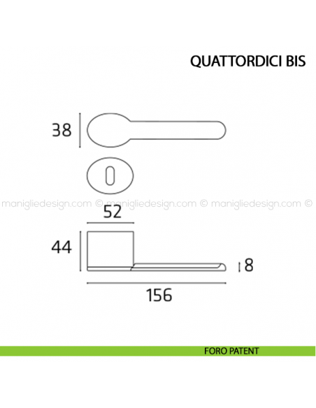 Maniglia per porta Quattordici Bis Comit foro patent