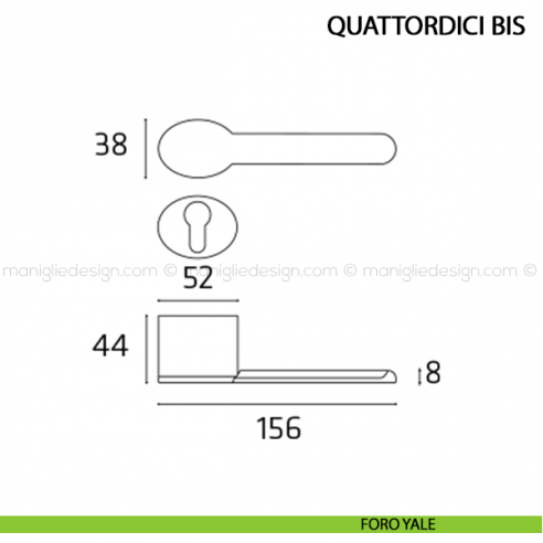 Maniglia per porta Quattordici Bis Comit foro yale