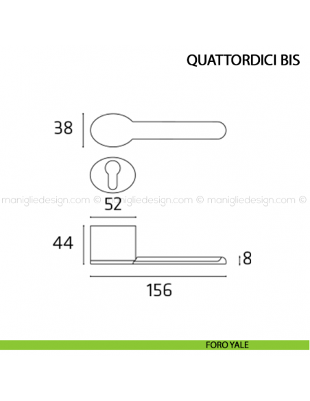 Maniglia per porta Quattordici Bis Comit foro yale
