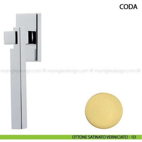 Maniglia per finestra martellina DK Coda Comit ottone satinato